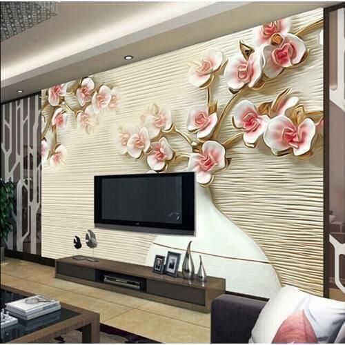 Papel de parede 3d Flower mural Wallpaper for TV background bedroom 3d wall photo mural wall sticker