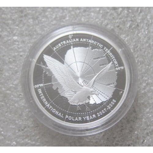 Real Rare Silver Original Coin Australia 2008 International Polar Year Antarctic Marine Bird Animal Skua Refined Silver Coin