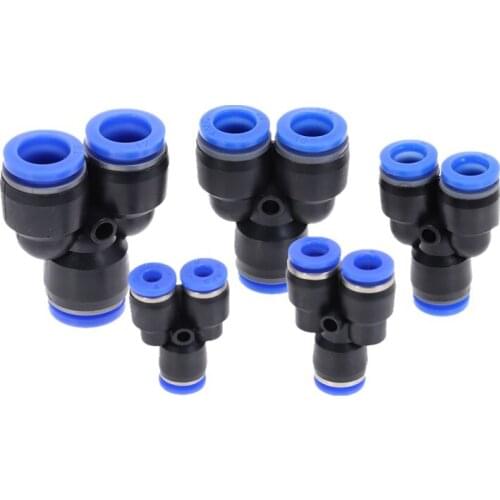 1PC "Y" Pneumatic Connector PY4 PY6 PY8 PY10 PY12 PY14 PY16 Tee Union Push In Fitting for Air Pipe Joint OD 4 6 8 10 12MM