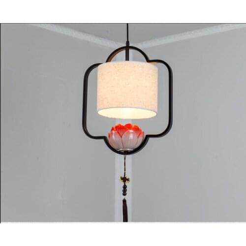 Chinese style pendant lamps restaurant creative Lotos Hotel teahouse bar living room bedroom study pendant light ZA8140