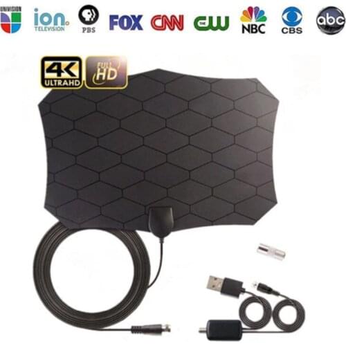 4K / ATSC indoor digital TV antenna ground wave TV signal receiver portable HD 800 miles support 1080p TV antenna