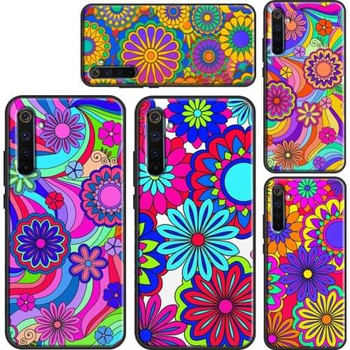 Psychedelic Flowers Case For OnePlus 8T 9R Nord 7 8 9 Pro Coque For Realme 8 Pro Q3 6 7 C3 C11 C21 C15 GT Neo