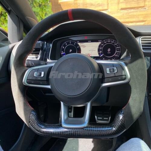 Carbon Fiber Steering Wheel For Volkswagen VW Golf 7 GTI Golf R MK7 VW Polo GTI Scirocco 2015 2016 2017 2018 2019 2020 2021