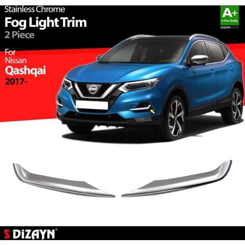 For Nissan Qashqai J11 Chrome Fog Light Trim Stainless Steel 2 Pcs Exterior Car Accessories Parts Auto Products Stickers Styling