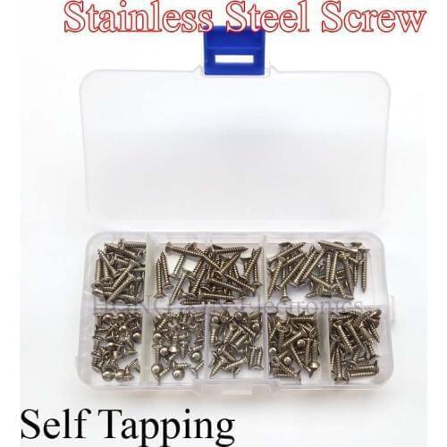 200pcs/set SS304 screw Stainless Steel Self-Tapping Countersunk Screws Flat Head Wood Hardware Tool wood screw