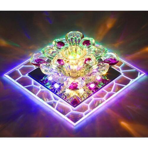 Modern Crystal Glass LED Ceiling Spot Light Corridor Hallway Aisle Porch Ceiling Mounted Recessed Home Decor Lighting Fixture