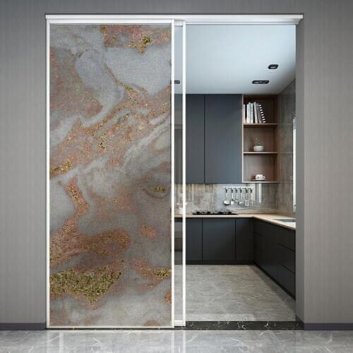 Custom Size Glass Film Static Cling Botanical Marble Pattern Private Film Drop-Shipping Vinyl Stained Tint-Film