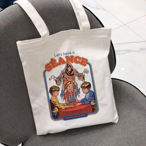 Witch Evil Spirits Cartoon Print Fashion Handbag Wallet Harajuku Casual Retro Women Bag Large Capacity Canvas Bag Hip Hop Bags