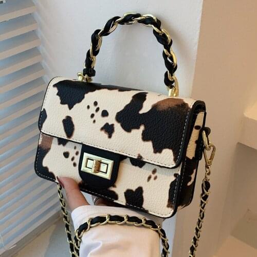 Wriufred Zebra pattern handbag single shoulder small bag female 2021 new chain bag retro single shoulder diagonal bag for women