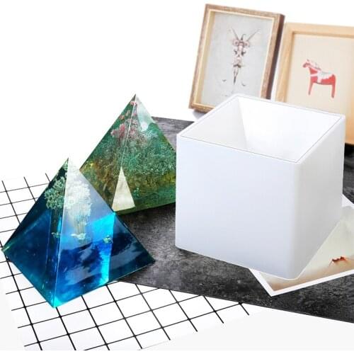 Super Big Pyramid Silicone Resin Decortaion Epoxy Dried flowers Craft Jewelry Crystal Mold With Plastic Frame DIY Making Tools