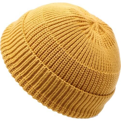 TJ-TianJun Mens Baotou Hat Huppie Hippie Fashion Hat Unsex Casual Vertical Grain Warm High Elasticity Woolen Yarn Knitted Hat