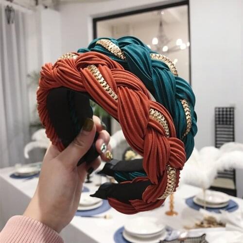 Cloth Cross Hairband Headband Turban For Women Lady Wide Knot Women Plastic Hair Hoop Bezel Hair Bands Accessories