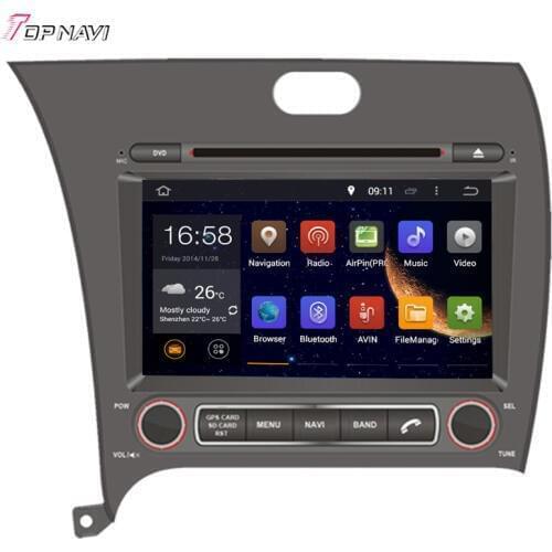 TOPNAVI 8'' Quad Core Android 6.0 Car DVD Play for KIA CERATO/K3/FORTE 2013- Autoradio GPS Navigation Audio Stereo
