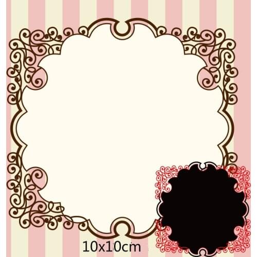 Cutting Dies Frame Metal and Stamps Stencil for DIY Scrapbooking Photo Album Embossing Paper Card 10*10cm