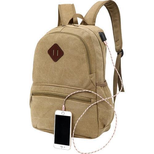 2019 Hot Sale Canvas Backpack Women School Bags for Girls Large Capacity USB Charge Men Laptop Backpack