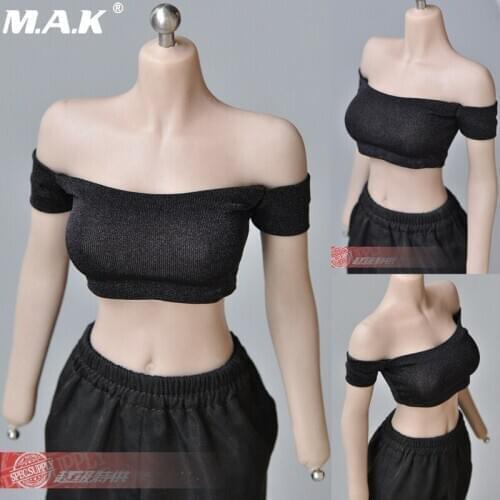 1/6 Scale Clothes Accessories TBL PH Female Strapless Shoulder T-shirt Vest For 12'' Doll