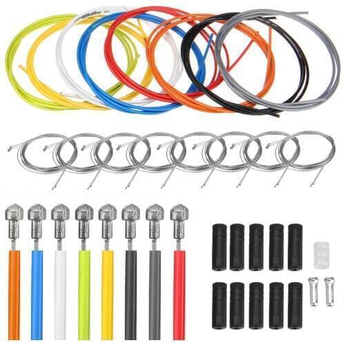 2m Bike Bicycle Front Rear Inner Outer Wire Gear Shifter Cable Cycling Repair Kit Multicolor