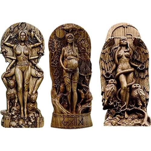 3 Goddess Statues Gaia/Hecate/Lilith Goddess Sculptures Hand-made Sculpture Art Ornaments Home Decor Ideal Gift Dropshipping