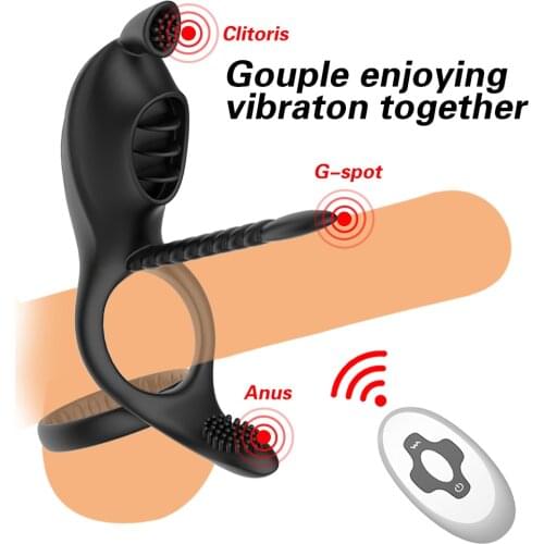 3in1 Penis Ring Vibrator Prostate Massage Clitoris Anus Stimulator G Spot Wireless Remote Sex Toys for Couples Cock Ring SexShop