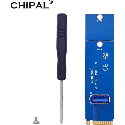 CHIPAL NGFF M.2 to USB 3.0 Transfer Card Riser Card Adapter M2 M Key Adapter for PCI-E 1x to 16x Riser Card For BTC Miner