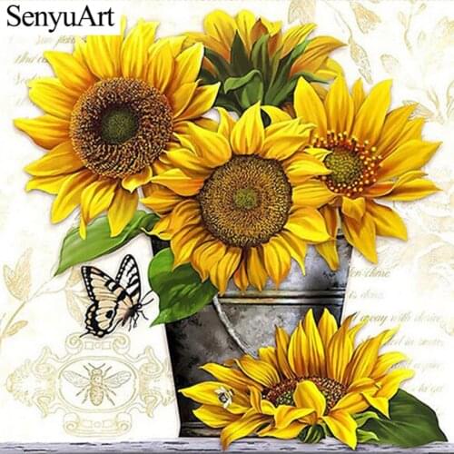5D Diamond Painting Full Round Square Drill Sunflower Picture Embroidery Art Mosaic Accessories Cross Stitch Kits Paiting Decor