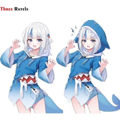 Three Ratels A287 Gawr Gura Hololive Car Styling Personality Decals Suitable for Car Wrap Vinyl Auto Decoative Sticker