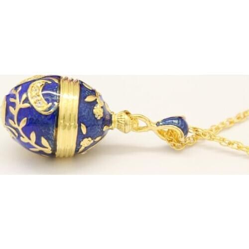 Free shipping Russian style Faberge blue quail egg Pendant Necklace Jewelry Valentines Day gift