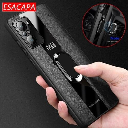 For Redmi K40 Pro Case Plexiglass Leather Silicone Frame Cover for Xiaomi Redmi K40 Pro 5G Magnetc Ring Stand holder Cases Shell