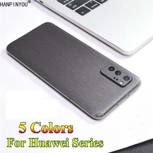 For Huawei Honor View30 Mate 20 X 20X Nova 6 7 SE Pro Back Brushed Metal Decal Skin Phone Protective Wire Drawing Sticker Film