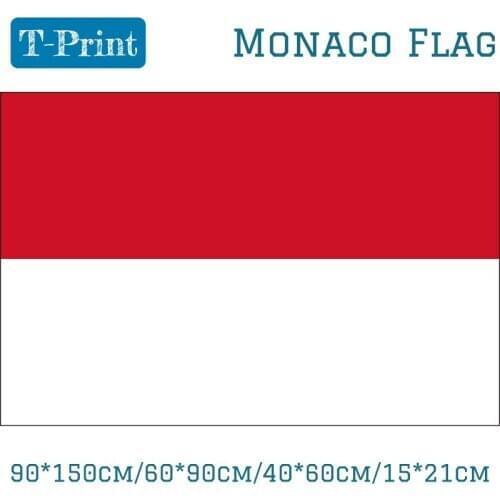 90*150cm/60*90cm/40*60cm/15*21cm Monaco Polyester Flag 5*3FT For World Cup National Day Olympic Games