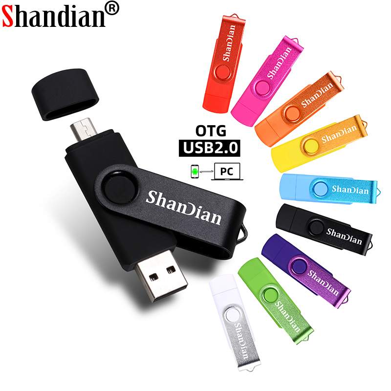 SHANDIAN USB 2.0 USB flash drive Black OTG for smartphone PC 512GB 1TB 32GB 64GB Red pendrives Green USB stick Pink pen drive