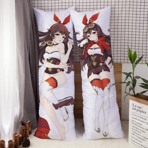 Game Genshin Impact Character Amber Pillow Case Dakimakura Hugging Fullbody Double-sided Pillowcases Decorative Cushion Cover