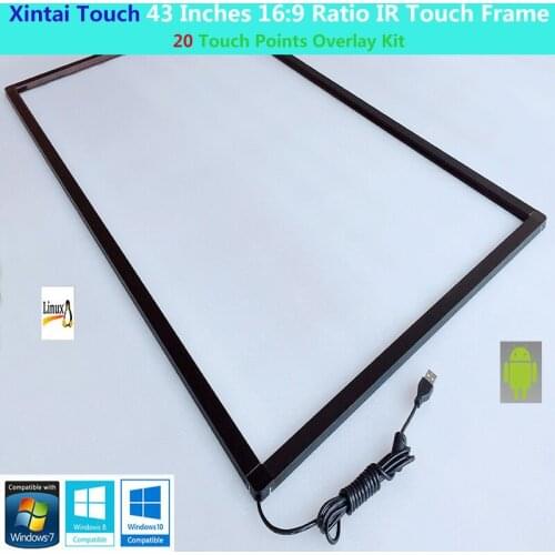 Xintai Touch 43 Inches 16:9 Ratio 20 Touch Points Multi-Touch IR Touch Frame,Infrared Touch Panle,Plug&Play