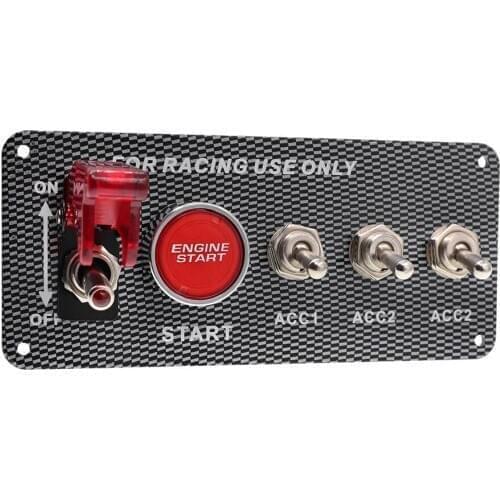 Racing Engine Start Button Ignition Switch Panel Led Car Modification Switch Panel 12V 3 Toggle Racing Panel Universal New Style