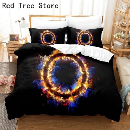 3D Abstract Circle Bedding Set Art Design Luxury Black Comforter Kids Adult Quilt Cover Soft Microfiber Bed Sets Queen King Full