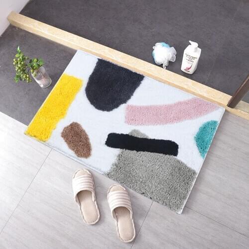 Bath Mat Non-Slip Geometric Carpet for Home Living Room Door Mat Large Water Absorption Bathroom Rugs Floor Mat Home Decor