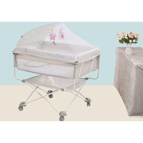 Multifunctional Folding Baby Crib Travel Cot, Portable Neonatal Bed Sleeper Bassinet