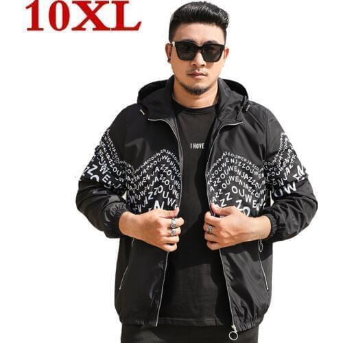 Plus size 10XL 9XL 8XL Zip Up Jacket Mens Spring Fashion Autumn Brand Slim Fit Coats Male Casual Baseball Bomber Jacket Mens