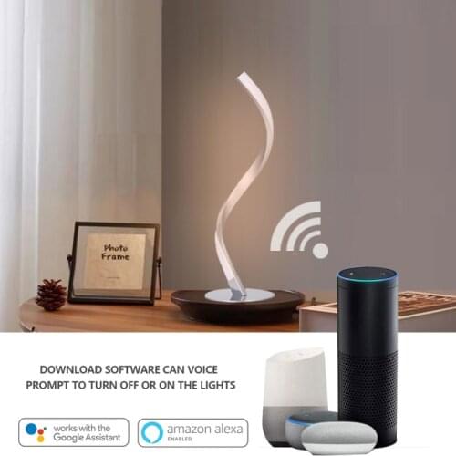 Tuya WiFi Table Lamp Spiral Bedside Light Colorful Decoration Serpentine Table Lamp Voice Control Work With Alexa Google Home