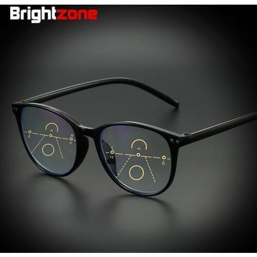 Anti blue Light Progressive Multifocal Reading Women Men Classic Oversize 52mm Frame Presbyopic Glasses Far 0 Near +1.00...+4.00