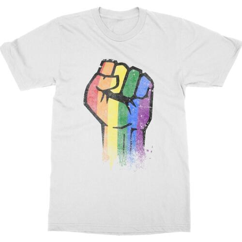 Personality Pride Power T-Shirt Parade Gay Lesbian Bi Pan Trans Queer Lgbtq Gender Rainbowdesign Men T-Shirt