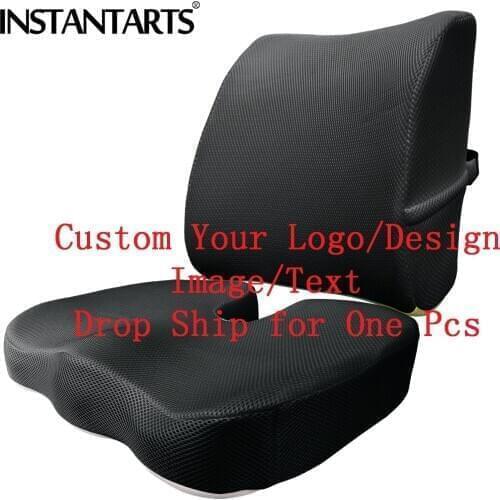 INSTANTARTS Custom Logo/Design/Images/Name/Text Fashion Seat Cushion Breathable Mesh Fabric Seat Cushion for Leaning Set of 2