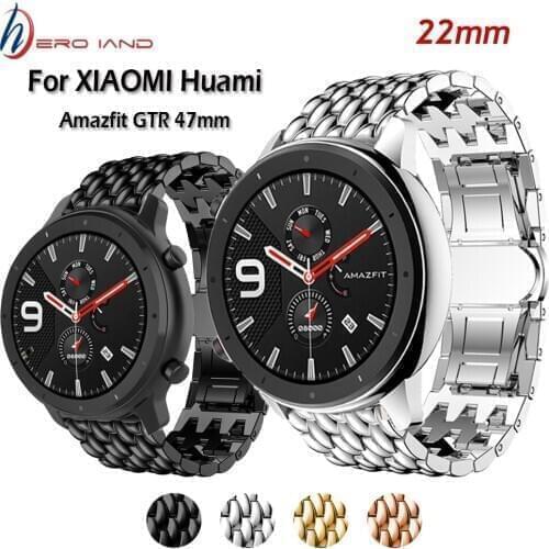 Strap for Xiaomi Huami Amazfit GTR 47mm/ gtr2 Stainless Steel Band for Huawei Watch GT/GT 2/GT 2e Watchband Replace Band Correa