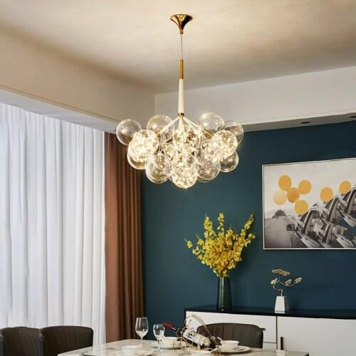 Modern Gypsophila GlassBall Led Ceiling Chandelier Bedroom Living Dining Room Indoor Lighting Pendant Lamp Hanging Light Fixture