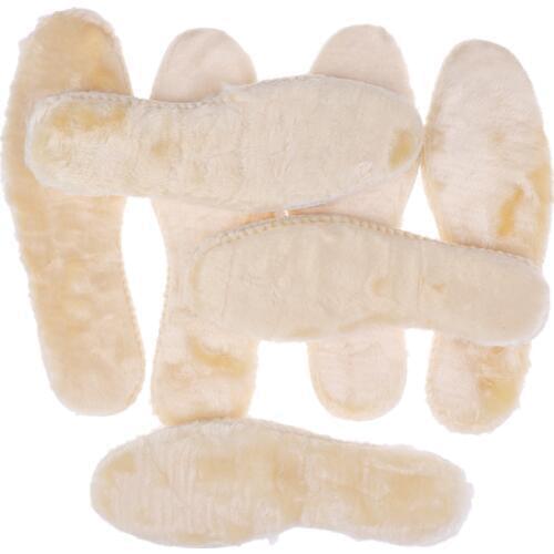 Sheepskin Insoles Natural Shearling Real Fur Wool Cashmere Thermal Snow Boots Shoe Pad Adult Children Winter Shoes Warm 36-44