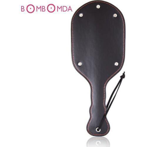 Pussy Tickler Leather Spanking Paddles Ass Slap Stimulator Fetish Whip Handle Flogger BDSM Erotic Sex Toy For Couple Women