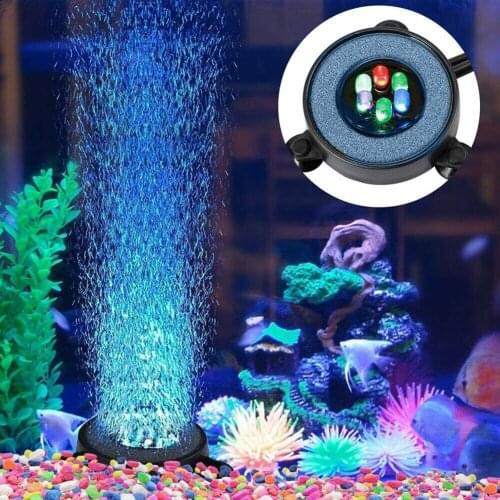 LED Aquarium Color Changing Waterproof Light Underwater Submersible Air Bubble Lamp for Fish Tank Decoration 100-240V EU/US Plug