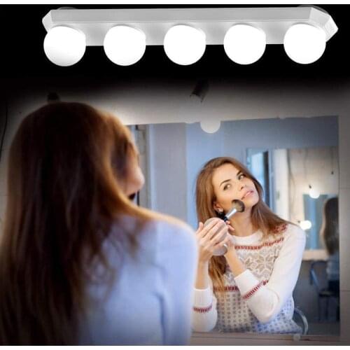 LED 5 Bulbs Makeup Mirror Light Vanity Lights 5V USB Hollywood Wall Lamp Kit for Dressing Table Lighting LED Night Lights