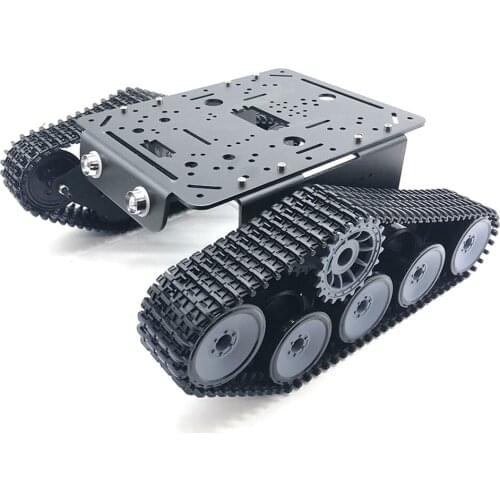 T300P Tank car chassis,Aluminum alloy Golden/Silver with robot arm interface,for DIY, Course Project, Robot demo