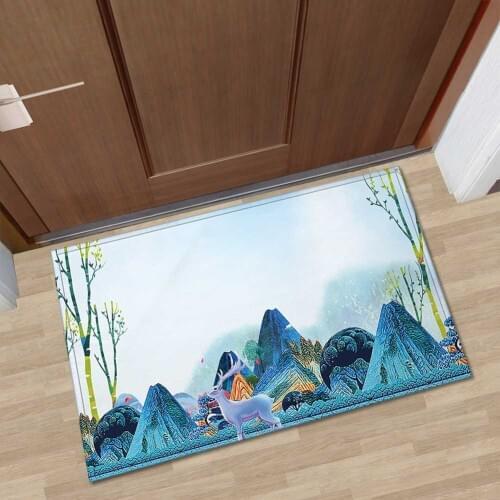 Traditional Chinese Printed Door Mats Washable Anti Slip Entrance Welcome Doormat Home Bedroom Living Room Kitchen Floor Mat